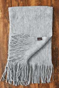 Plain Knitted Unisex Tassel Scarf - Fashion Scarf World