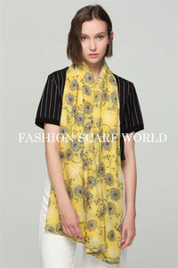 Illustrated Dandelion Print Scarf - Fashion Scarf World