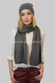 Metallic Thread Knitted Hat & Scarf Set - Fashion Scarf World
