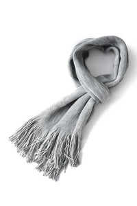 Plain Knitted Unisex Tassel Scarf - Fashion Scarf World