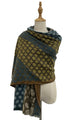 Vinatge Paisley Stripe Soft Wool Blanket Frayed Scarf